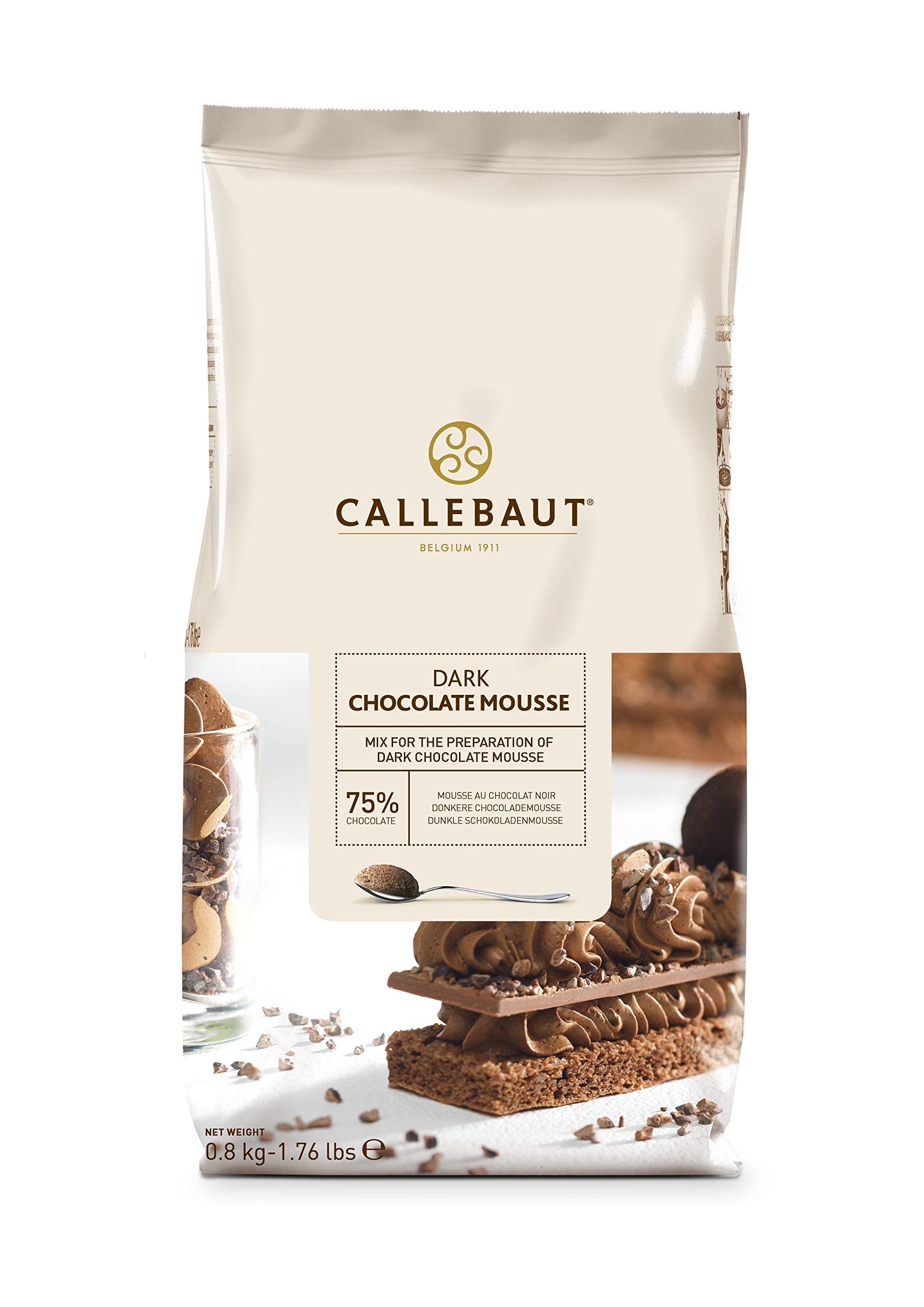 Callebaut Dark Chocolate Mousse Powder – Instant Dessert Mix, 800g