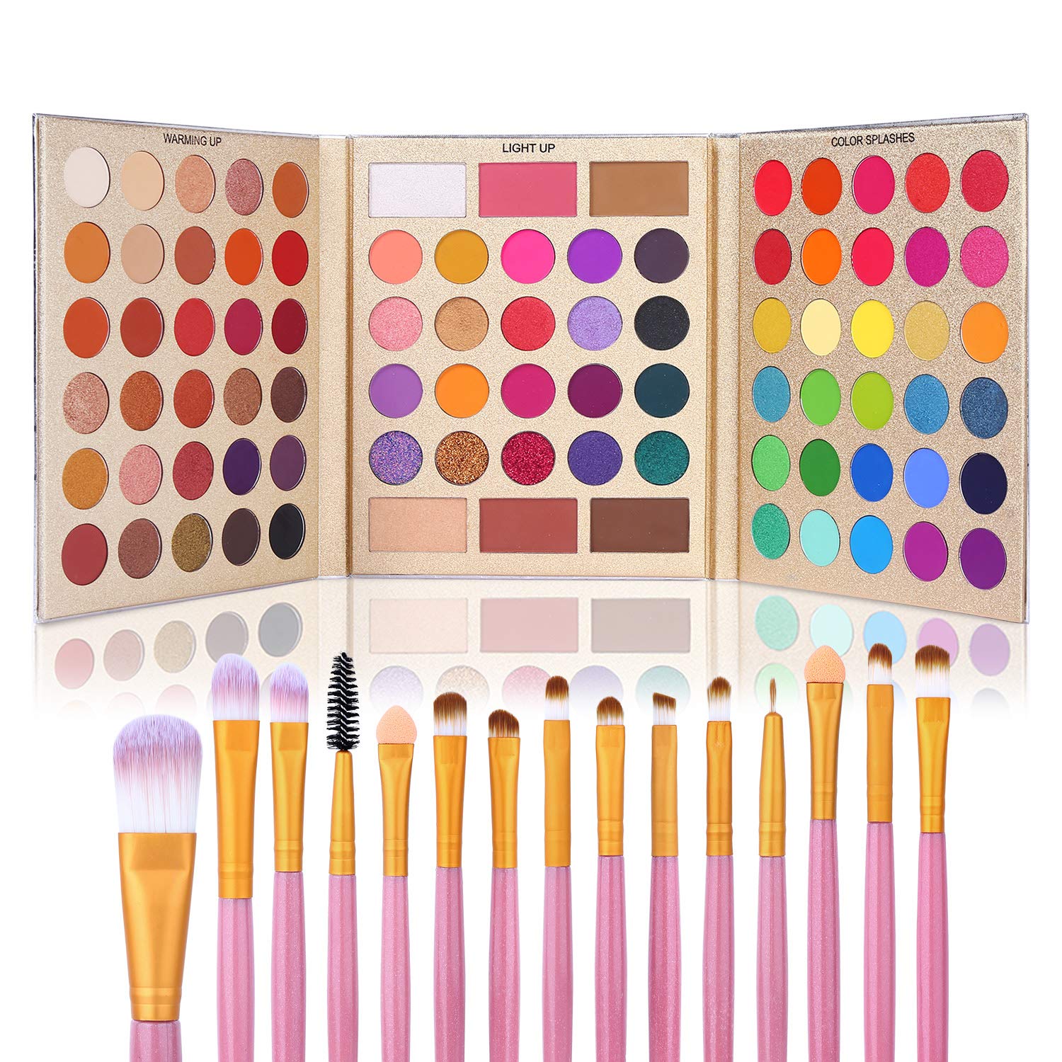UCANBE 86 Colors Eyeshadow Palette with 15pcs Makeup Brushes Set