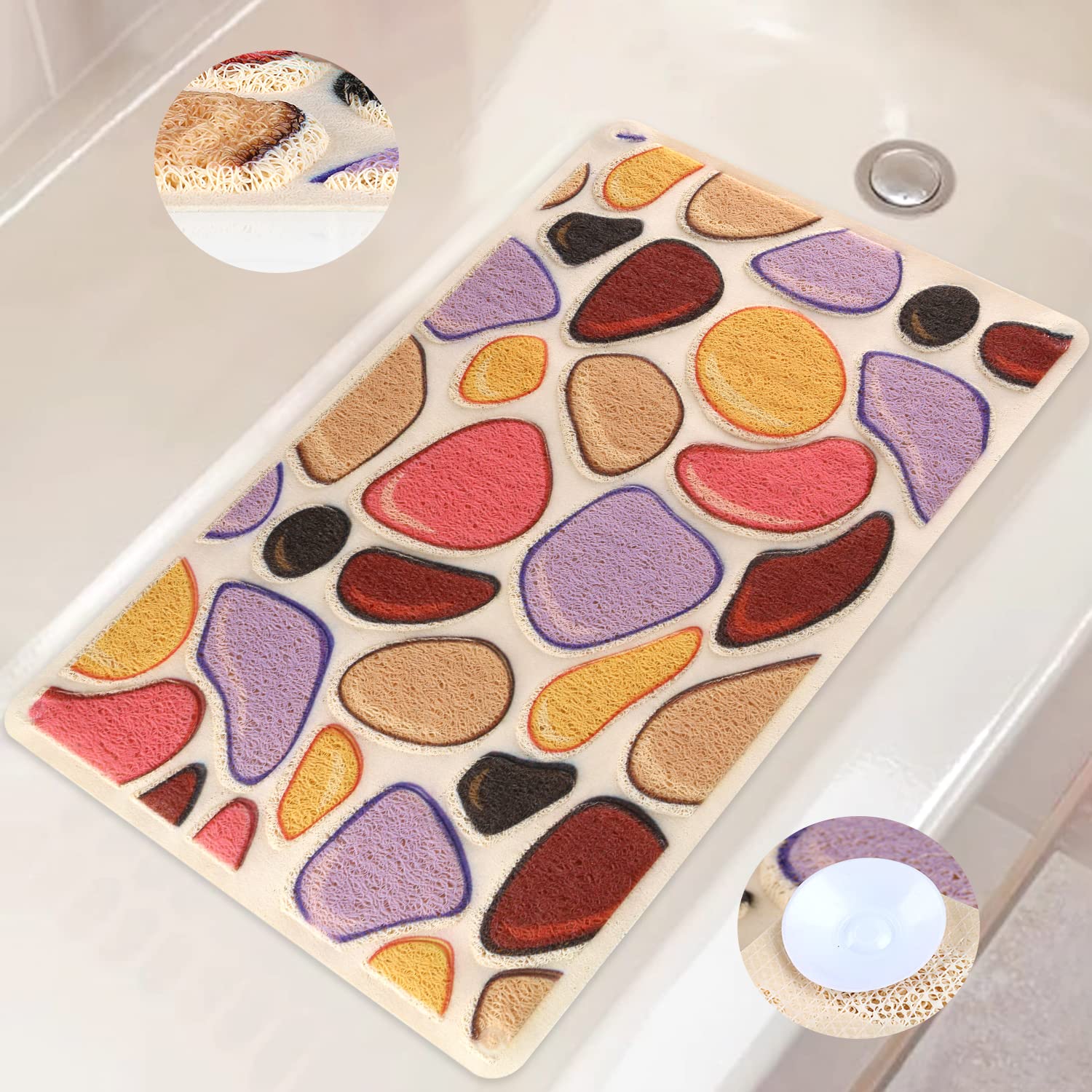 Jolof Store Non-Slip Loofah Shower Mat – 40x60cm Anti-Mould Bath Mat