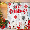 Jolof Store Christmas Shower Curtain | 3D Festive Polyester with 12 Hooks