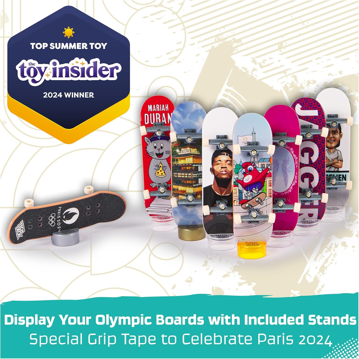 Tech Deck Paris 2024 Olympic Games Fingerboards 8-Pack – Mini Skateboards