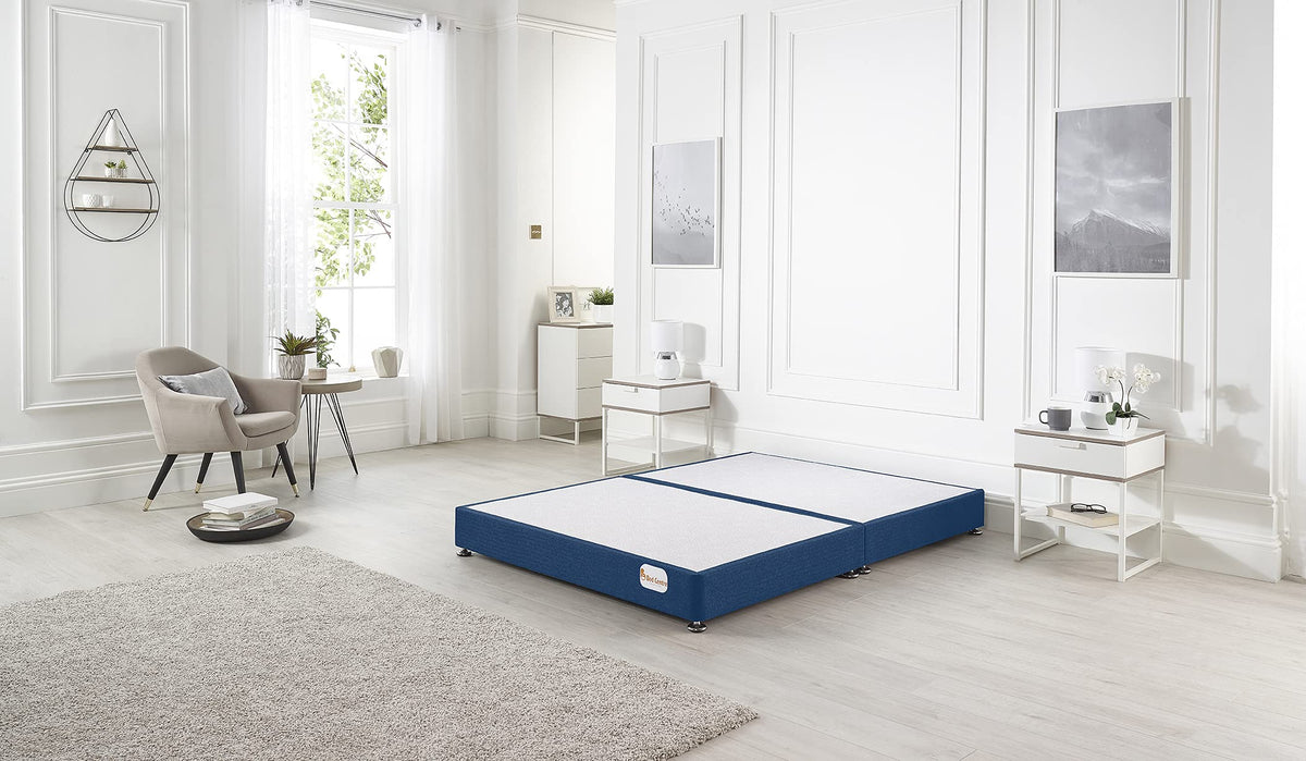 Bed Centre Platform Divan Bed Covered in Luxury Plush, Linen and Tweed Fabric Pink Plush, Single 90 x 190cm - image 5