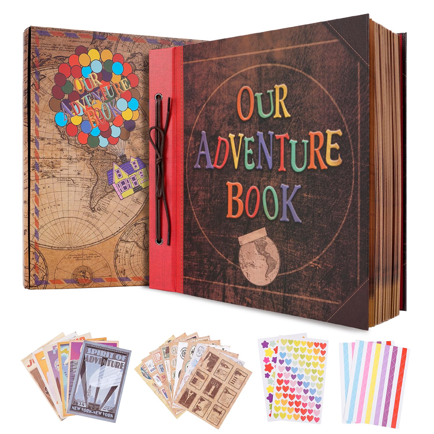 COMBIUBIU Our Adventure Book Scrapbook - 12x12 DIY Travel Photo Album
