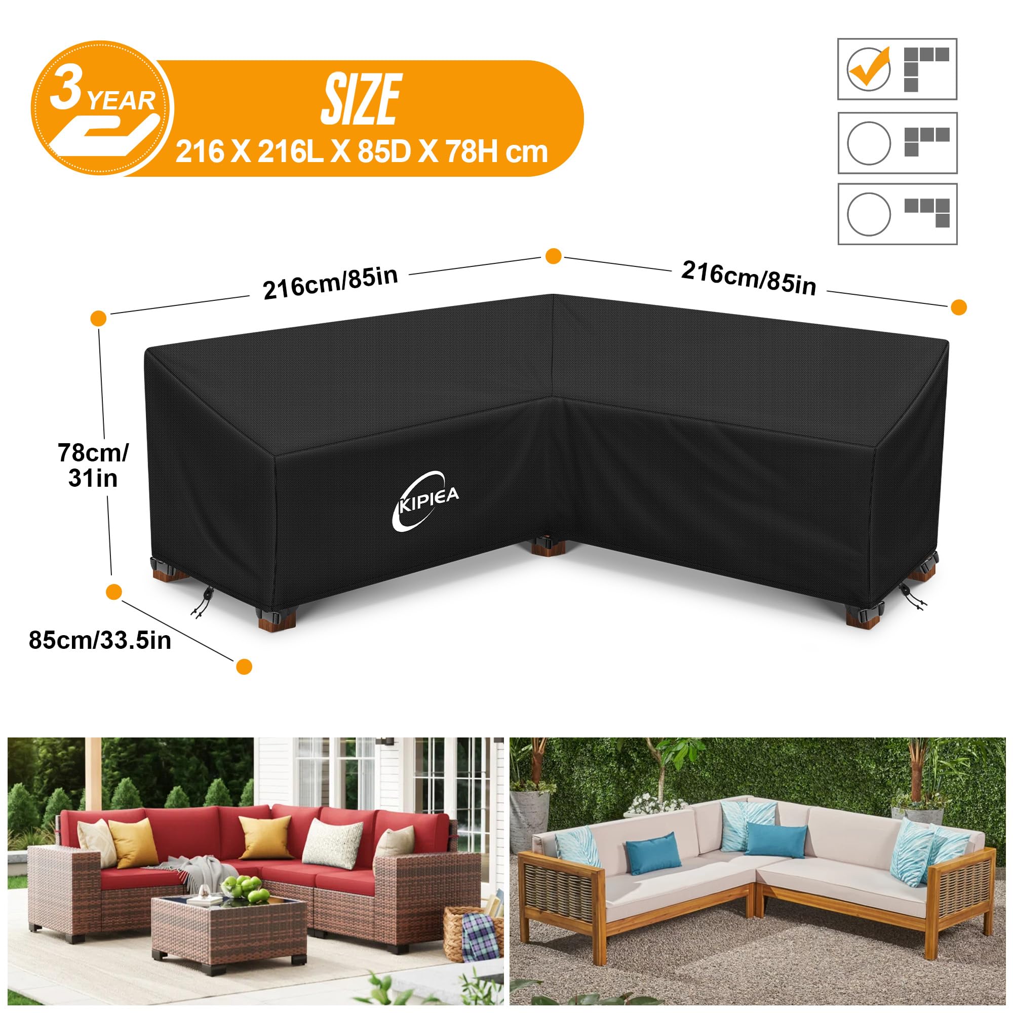 Kipiea V-Shaped Garden Furniture Cover | 420D Waterproof Oxford Fabric
