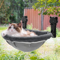 JUNSPOW Cordless Cat Window Perch – Foldable Mesh & Faux Fur Hammock