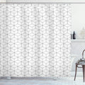 ABAKUHAUS Geometric Shower Curtain | Black and White Fabric, 94" Long