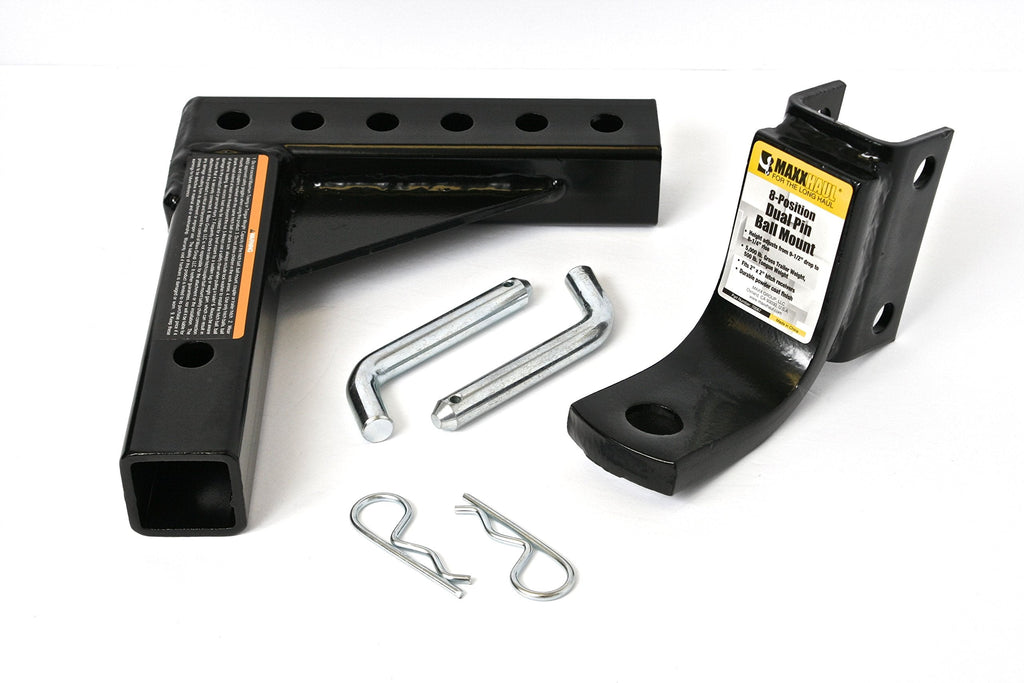MaxxHaul 8-Position Adjustable Ball Mount Trailer Hitch – 5000 lbs GTW