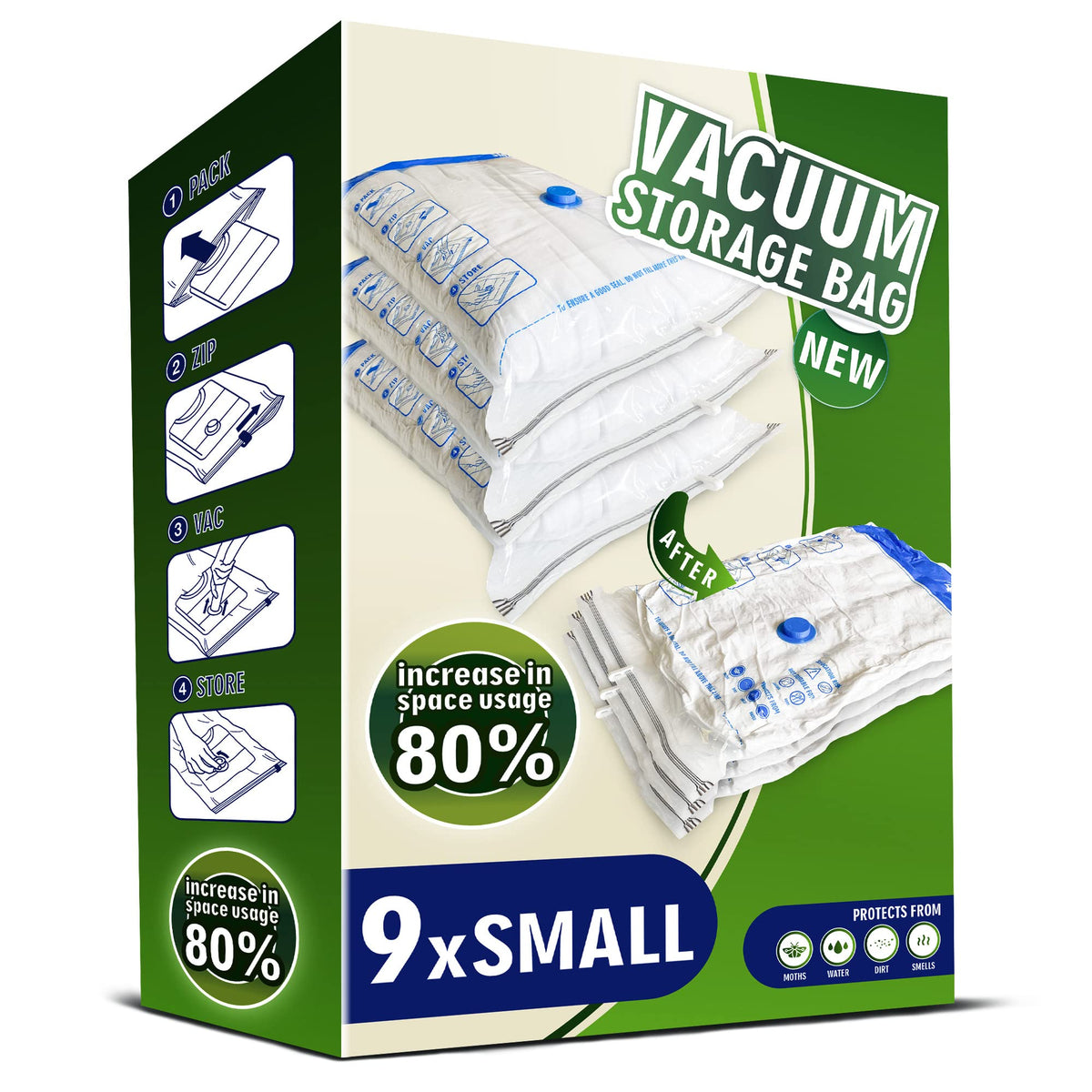 STORAGE MASTER Space Saver Bags for Travel and Home Reusable Vacuum Storage Bags Save 80% More Storage Space Work with Vacuum Cleaner - image 1