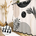 GiuMsi Boho Mid Century Leaf Shower Curtain - Waterproof Fabric with Hooks
