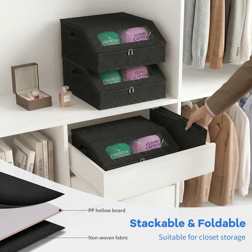AURIVISTA Hat Storage Box for Baseball Caps, Holds up to 24 Caps,Black - image 3