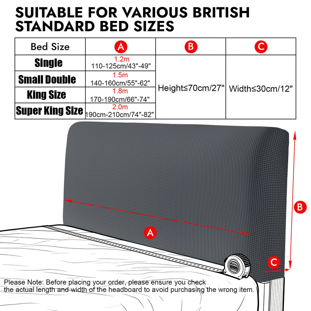 Niuoppy Bed Headboard Cover Fully Wrapped, Stretch Head Board Covers for Single Bed, Beds Headboard Protector Dustproof and Cat Scratch-proof - image 2