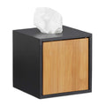 Relaxdays Bamboo Facial Tissue Box Cover – Square Black Dispenser