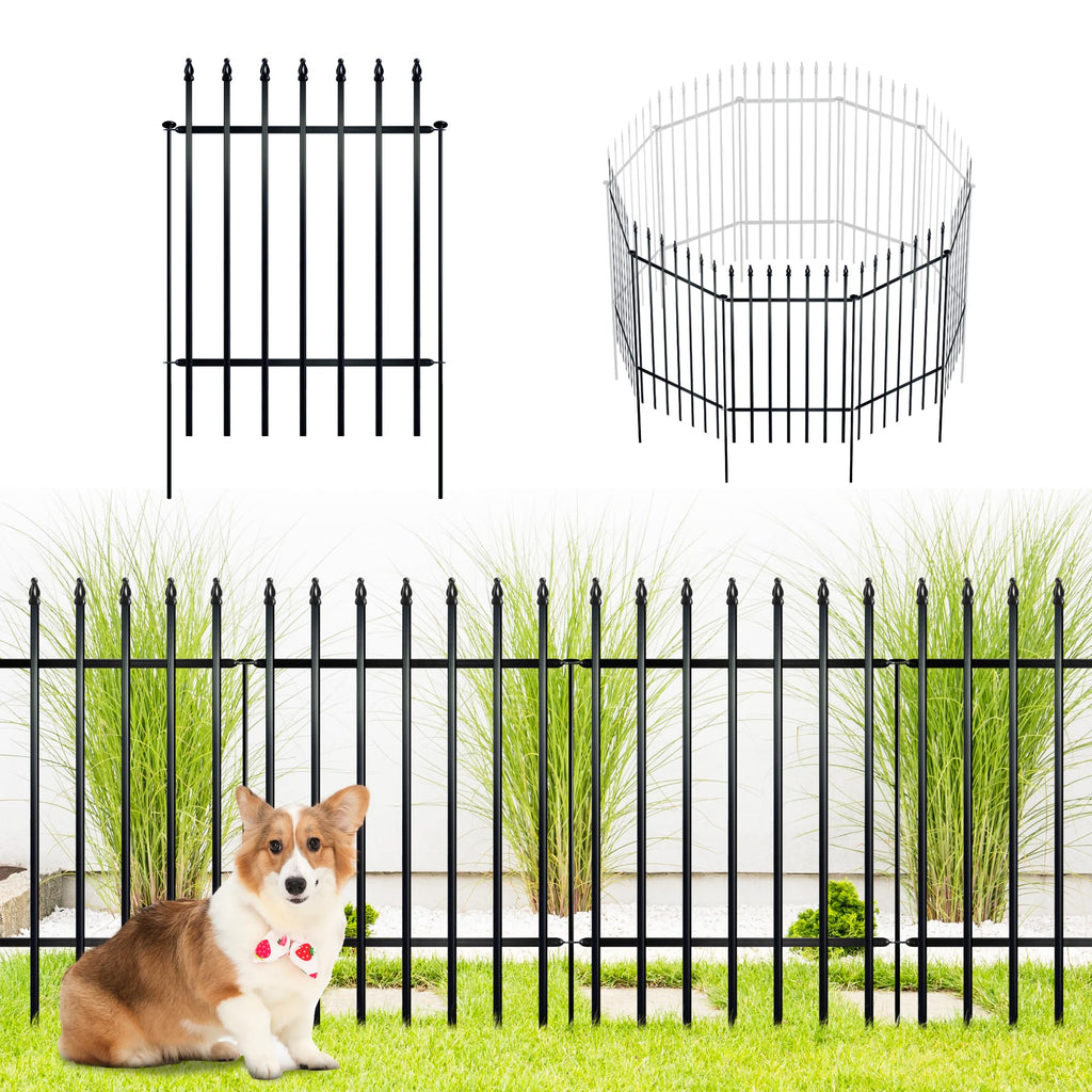 ARIFARO Metal Garden Fence | 5-Pack Rustproof Animal Barrier & Border