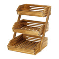 CALM COZY 3-Tier Wooden Fruit Basket – Bamboo Kitchen Vegetable Rack