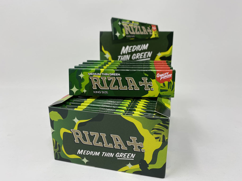 Rizla King Size Green Camouflage Rolling Papers | Full Box of 50