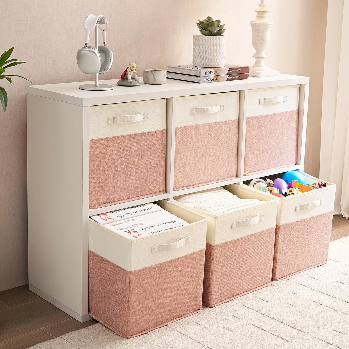 Mangata Cube Storage Boxes 33x33x33 cm, Large Fabric storage baskets for Storage Cube Units, Clothes Bins, Baskets, Chests,Toys - image 5