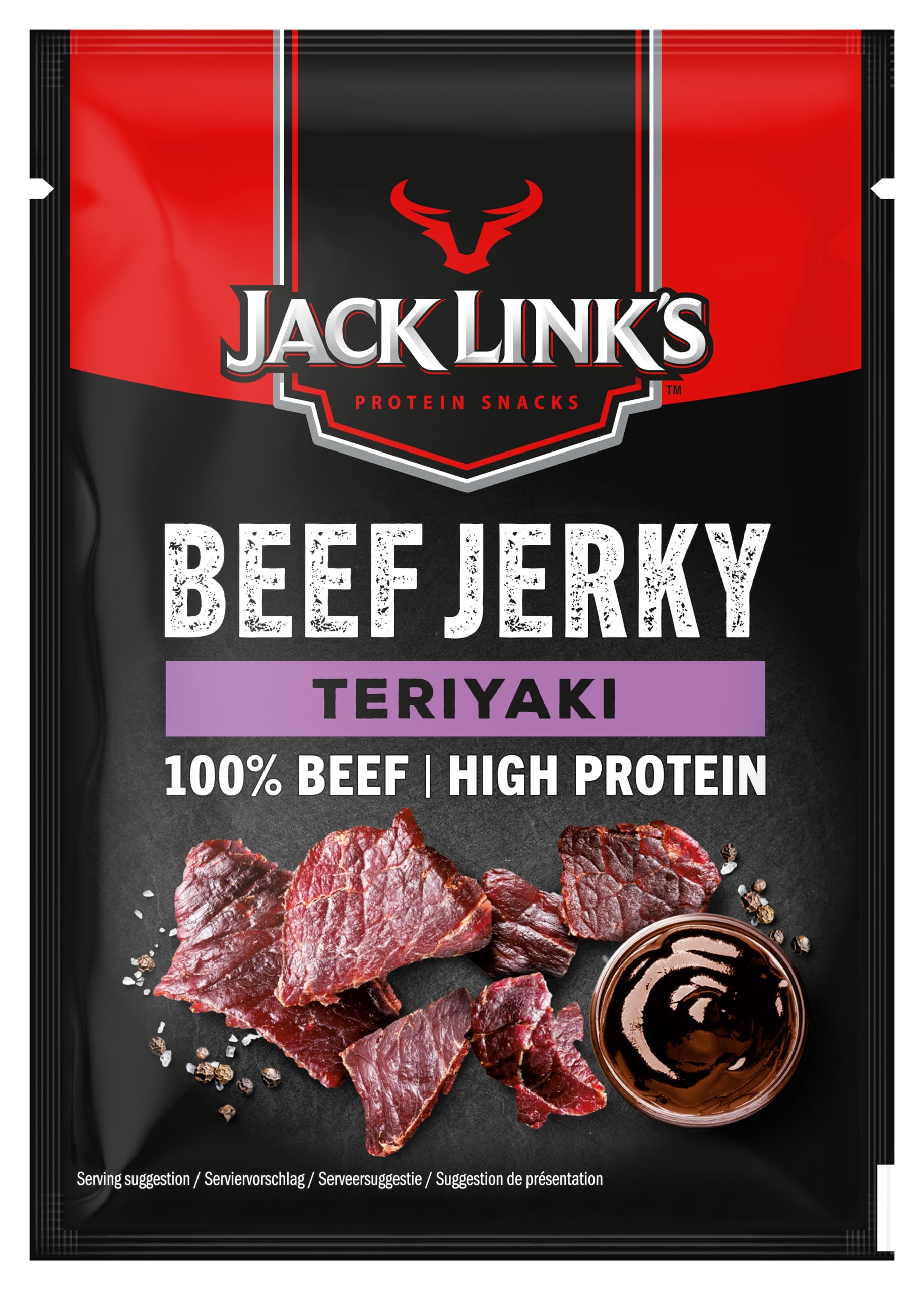 Jack Link's Teriyaki Beef Jerky – 12 x 25g Multipack High Protein Snack