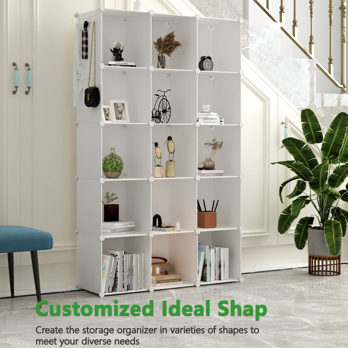 C&AHOME 16-Cube Storage Organizer Without Doors, Plastic Storage Cubes - image 5