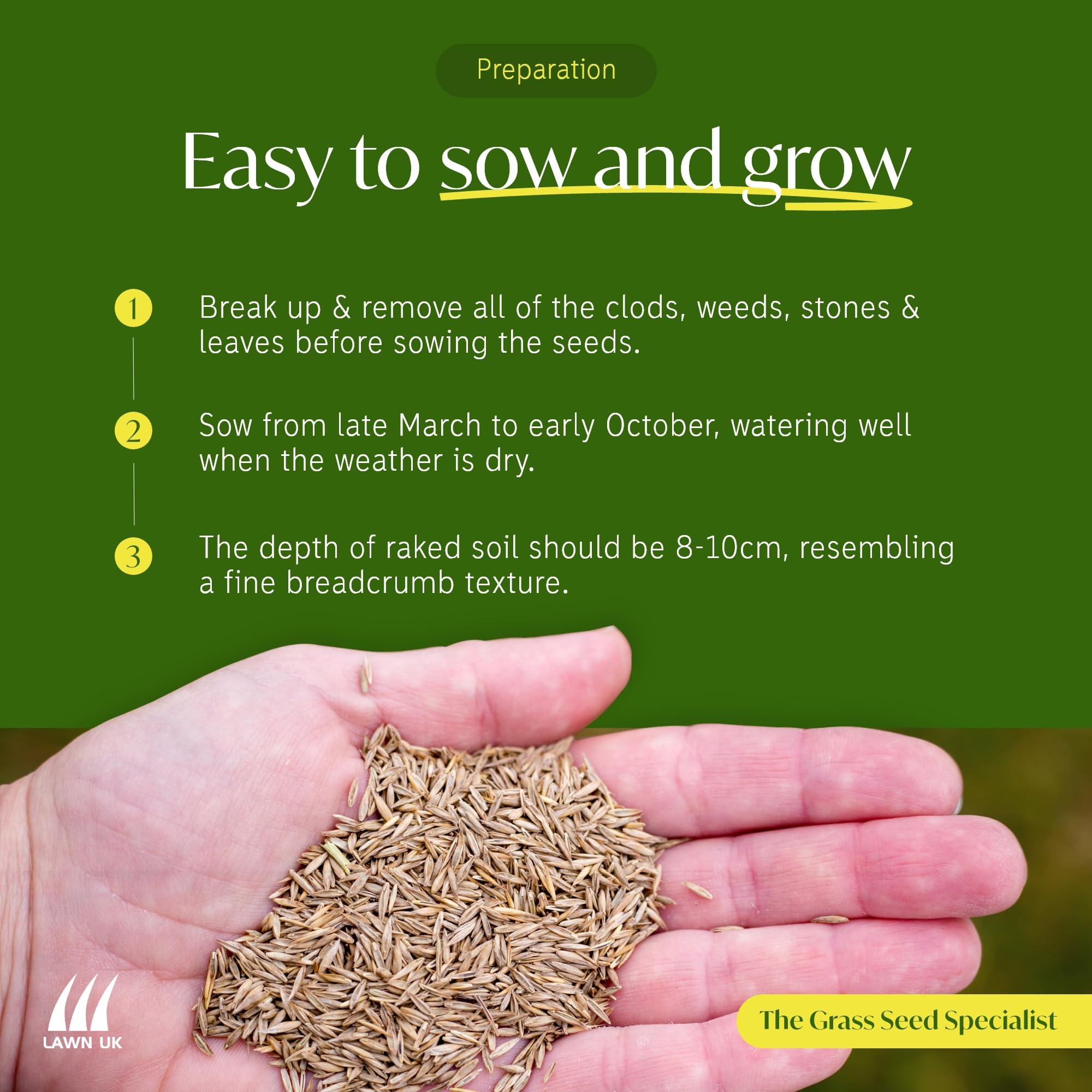 Lawn UK Sprogs & Dogs Hardwearing Grass Seed - 5kg for Family Lawns