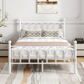 BOFENG Double Metal Platform Bed Frame with Storage and Steel Slats
