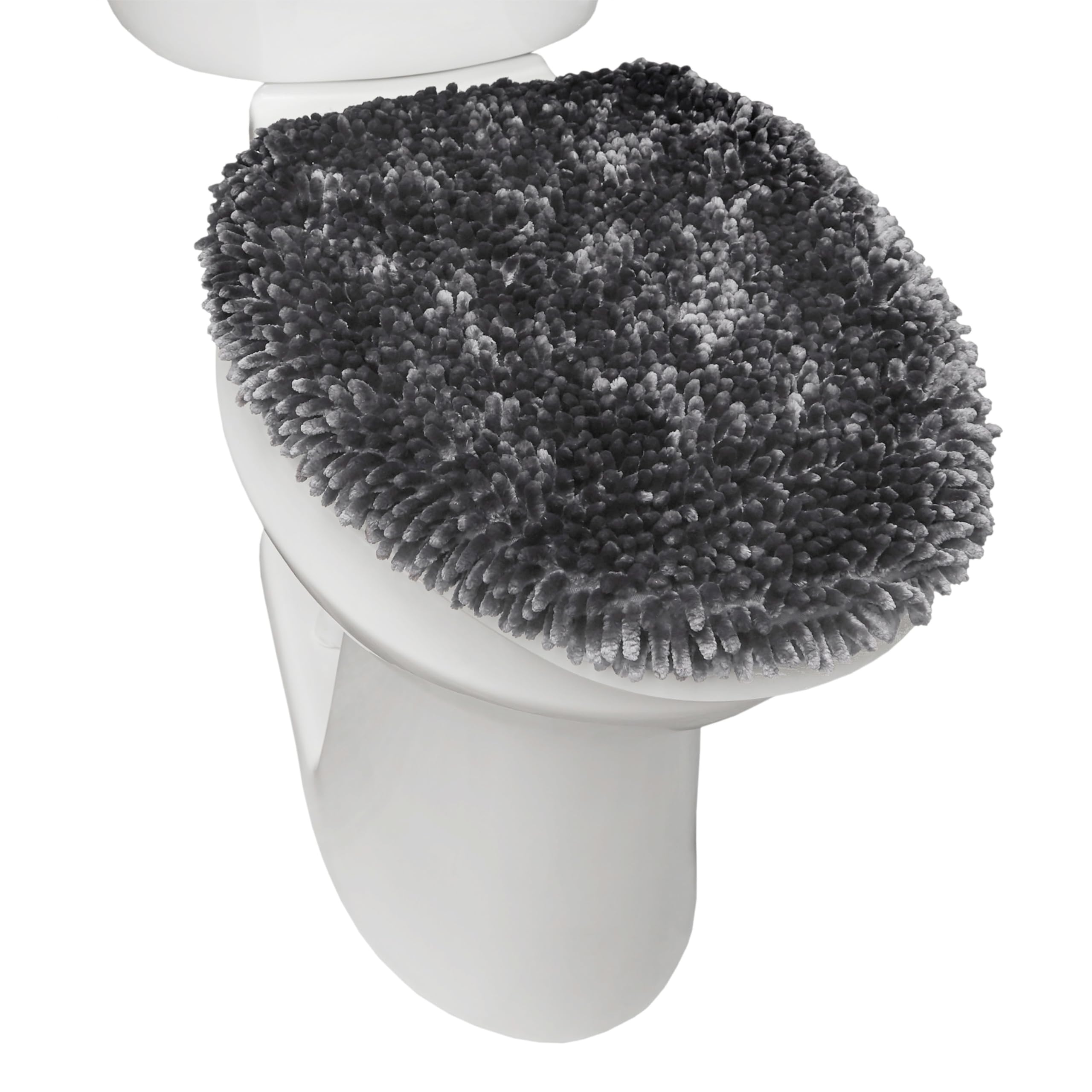 Town & Country Spa Step Plush Chenille Toilet Lid Cover | Dark Gray