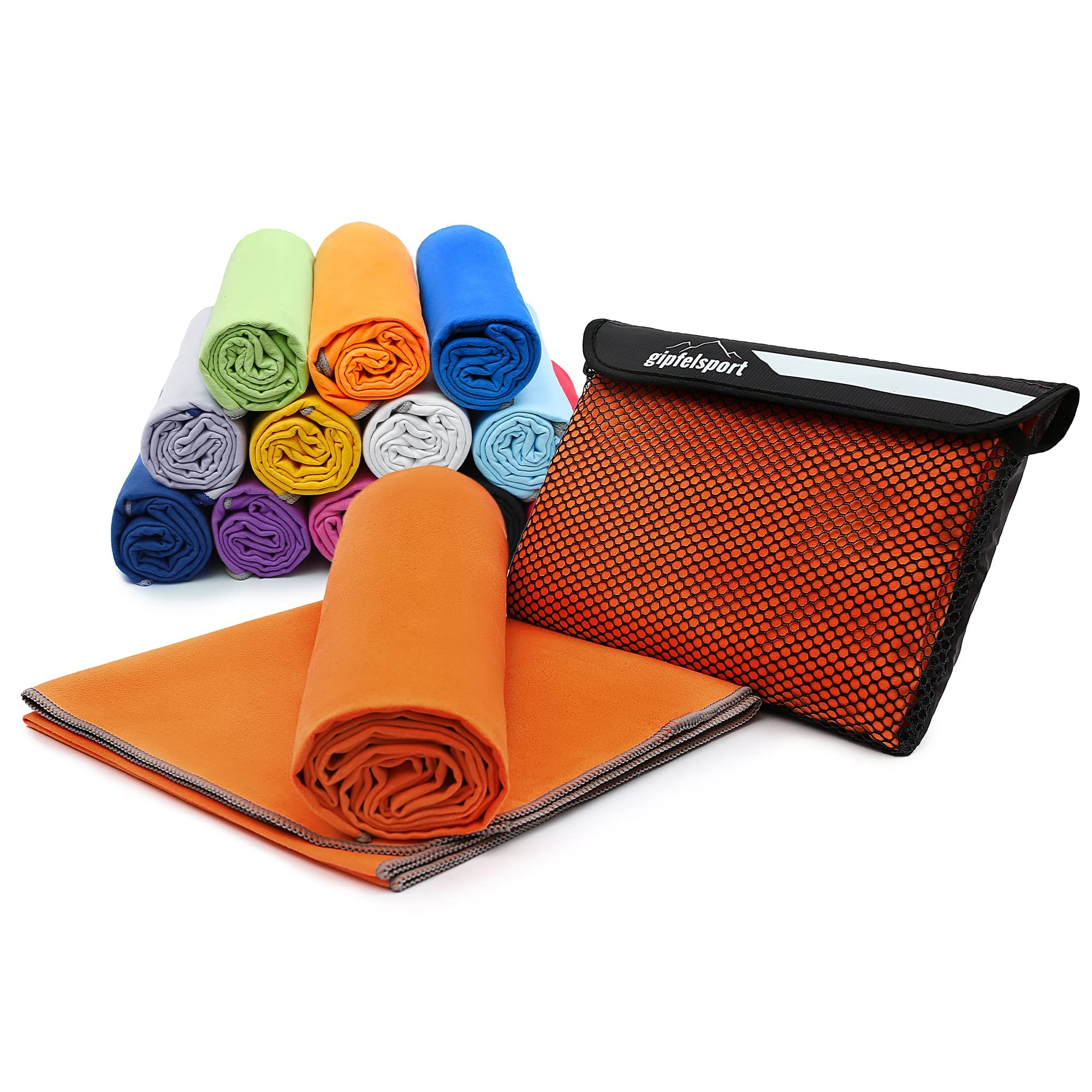 gipfelsport Microfibre Towel – Quick-Dry XXL Beach & Sports Towel, Orange