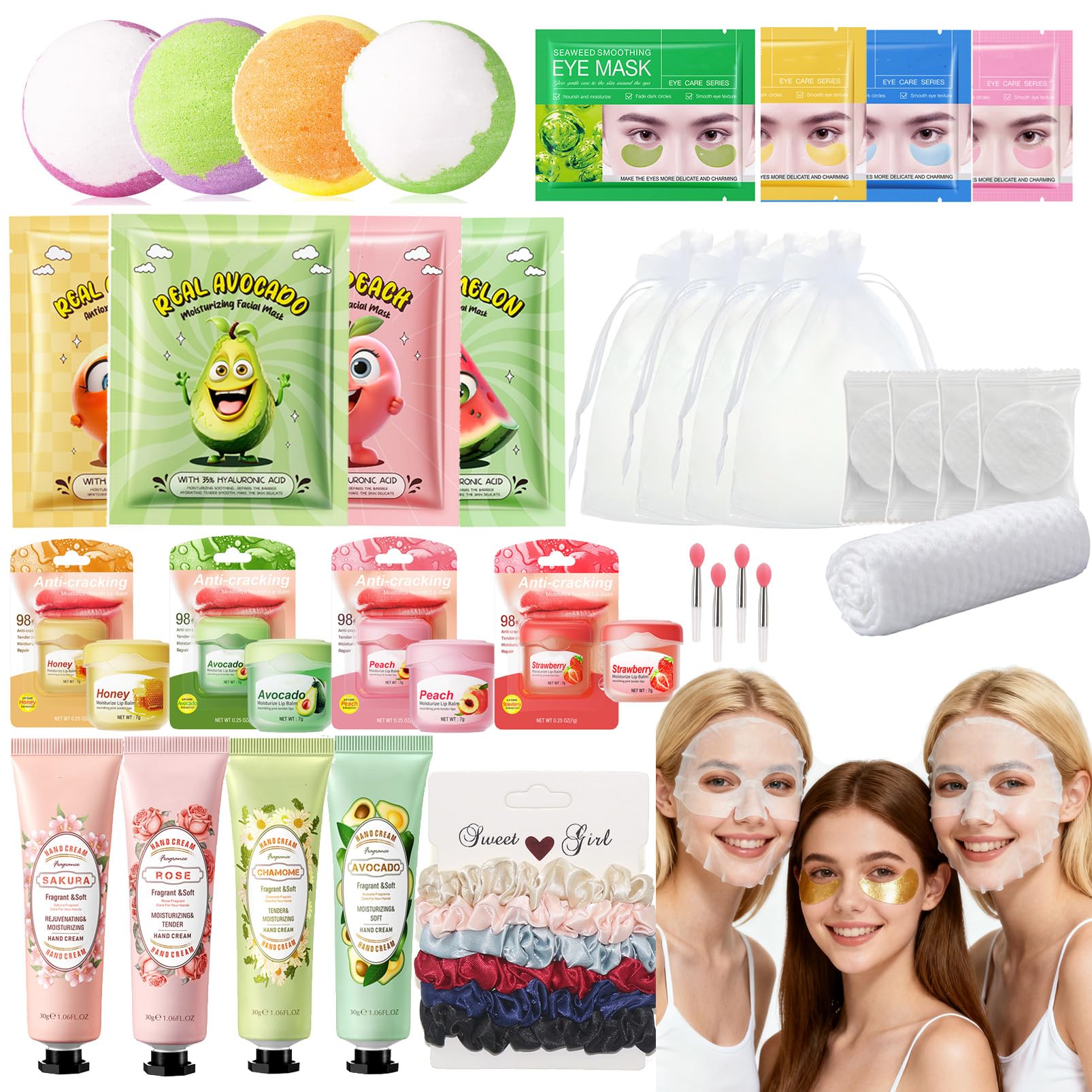 Jolof Store 34PCS Spa Party Favors Kit | 4 Set Sleepover Skincare Gift