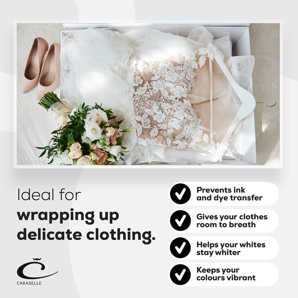 Caraselle Extra Large Acid-Free White Tissue Paper - 100x75cm - 250 Sheets