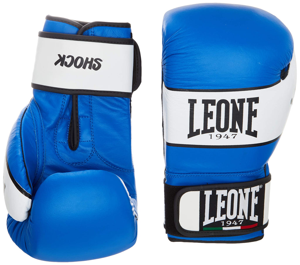 Leone 1947 Shock Boxing Gloves – Blue Leather Sparring Gear – 12 oz