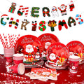 GWHOLE 122-Piece Christmas Tableware Set - 24 Guest Disposable Dinnerware