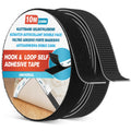Emitever Heavy Duty Hook and Loop Tape - Self Adhesive Black (20mm x 10m)