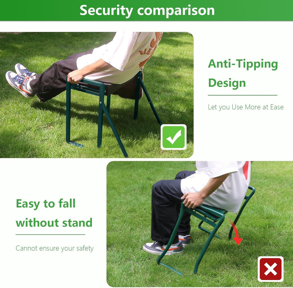 Onadak Garden Kneeler Seat - Heavy Duty Foldable Stool with Tool Bag