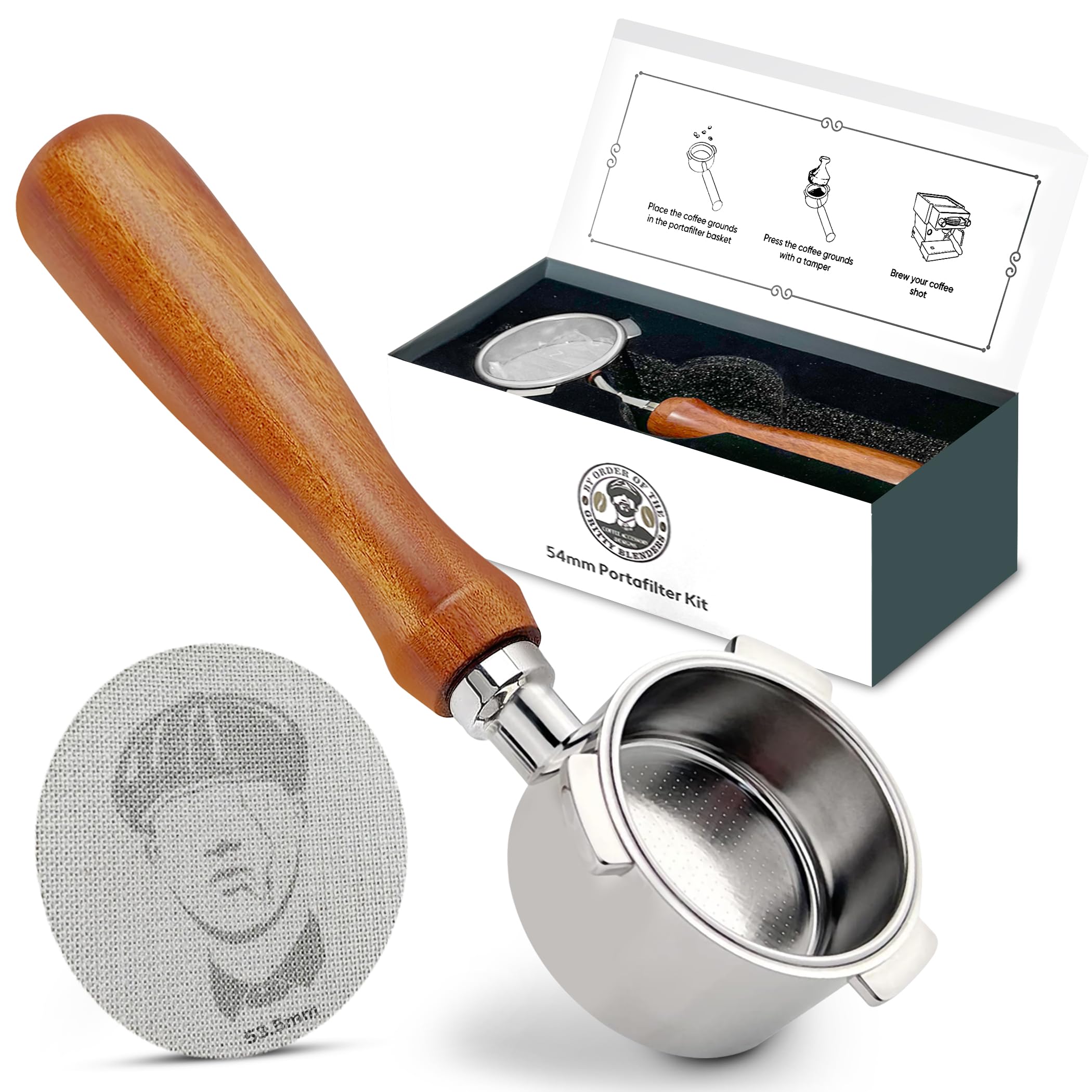 Gritty Blenders 51mm Bottomless Portafilter for De'Longhi & Smeg – Rosewood