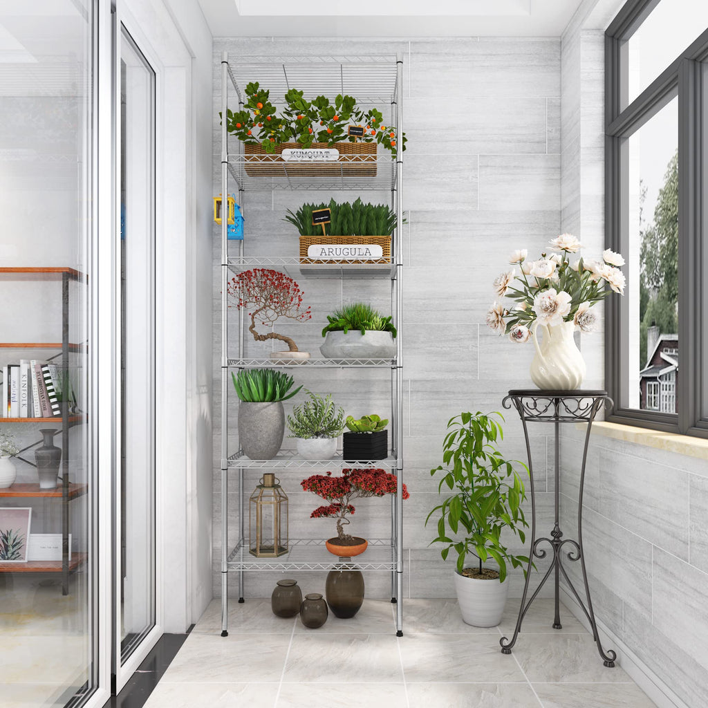 6-Tier Wire Shelving Unit | Heavy Duty Metal Storage Rack
