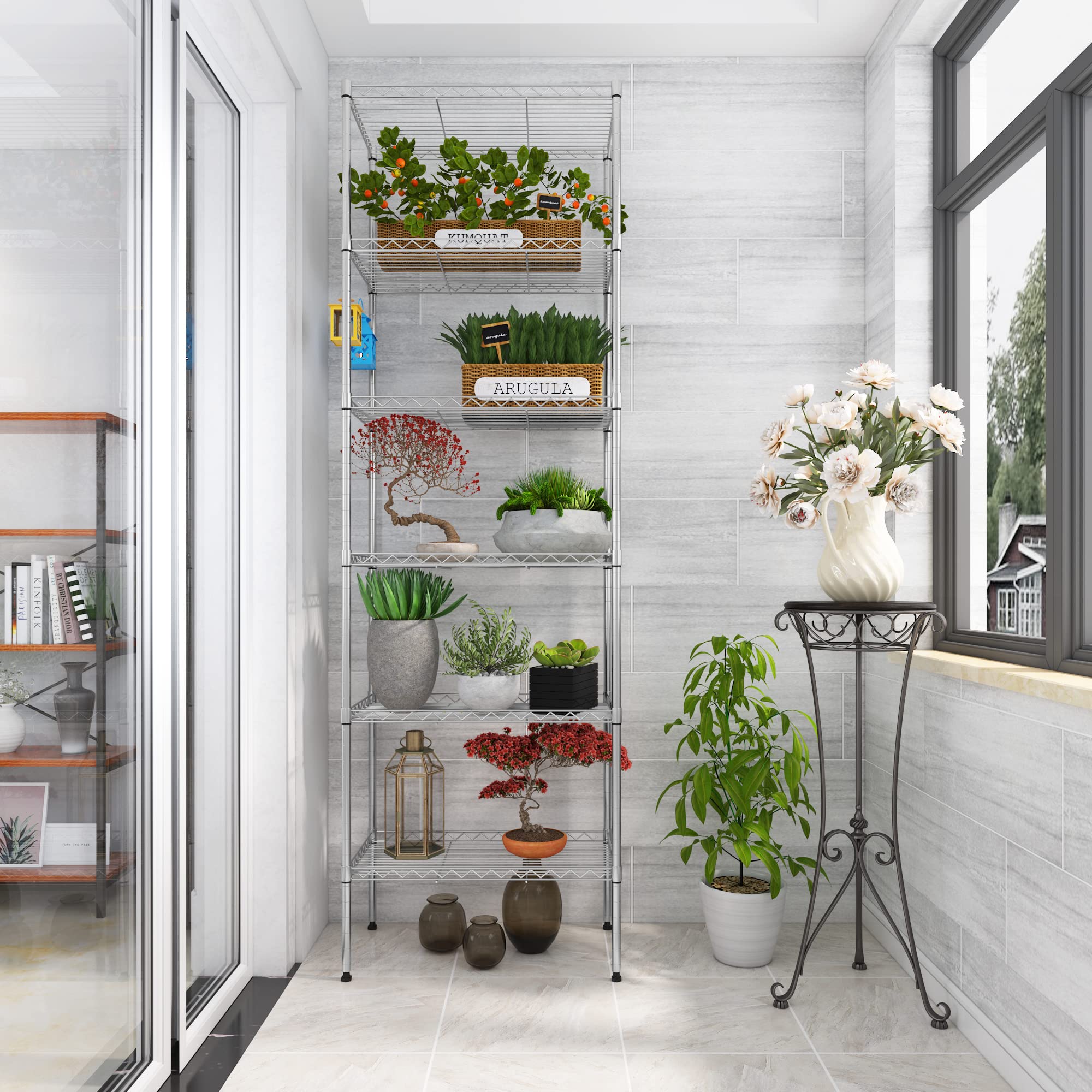 6-Tier Wire Shelving Unit | Heavy Duty Metal Storage Rack