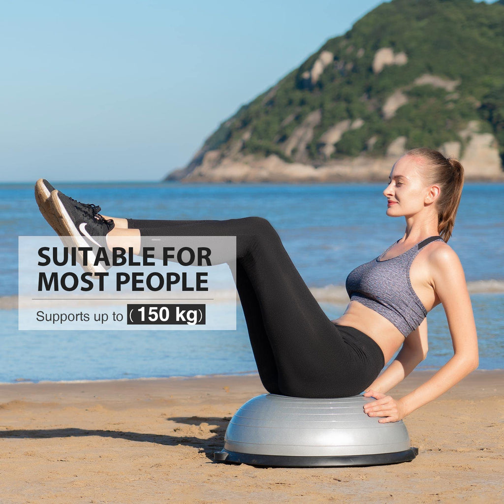 Zelus 58cm Half Exercise Ball – Stability Balance Trainer with Bands