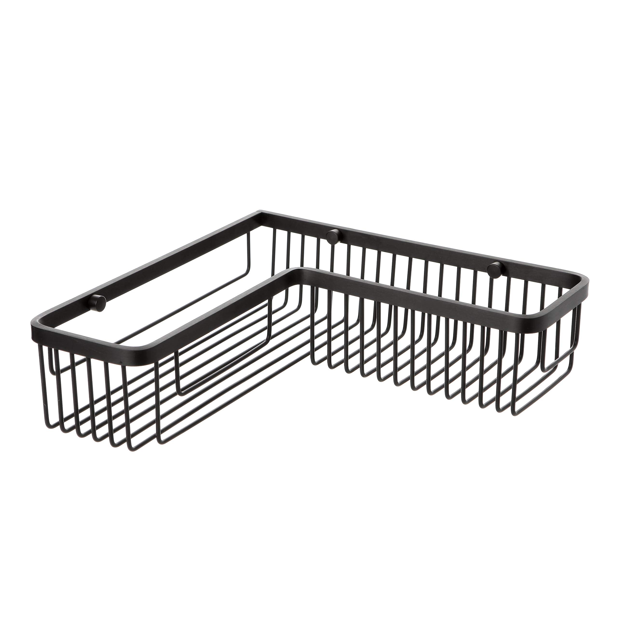 Tatay L-Shaped Corner Shower Basket - Rustproof Black Aluminium