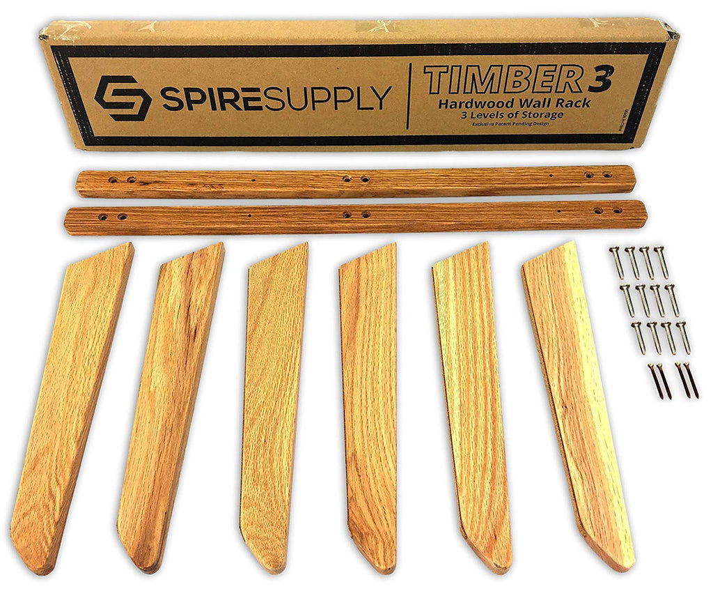 StoreYourBoard Timber Snowboard Wall Rack | 3-Board Wood Storage Mount