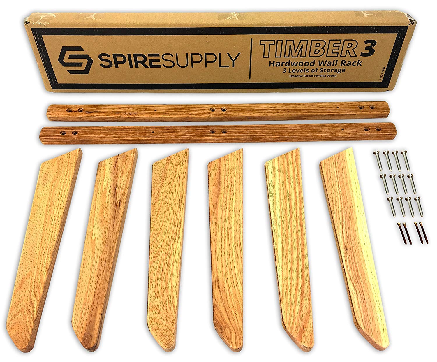 StoreYourBoard Timber Snowboard Wall Rack | 3-Board Wood Storage Mount