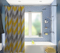 Croydex Chevron Textile Shower Curtain – Anti-Microbial Yellow & Grey