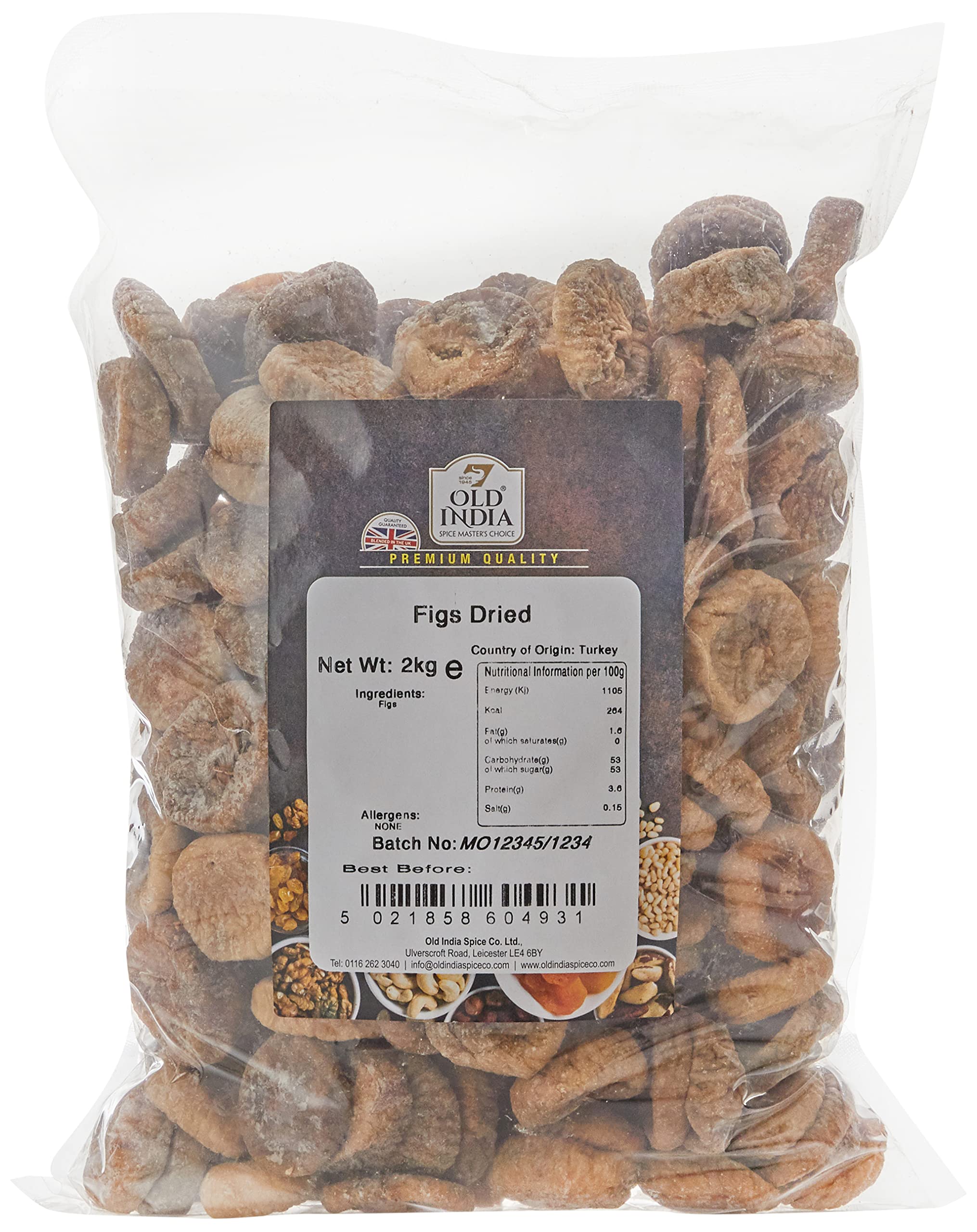 Old India Dried Figs – 2kg Bulk Natural Dried Fruit by Jolof Store