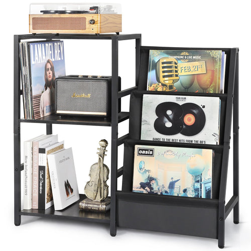 Bikoney 3-Tier Record Player Stand | Vinyl Storage Table for 200 Albums