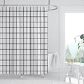 FSZhenZuan White Grid Shower Curtain | 240x200cm Water Repellent Polyester