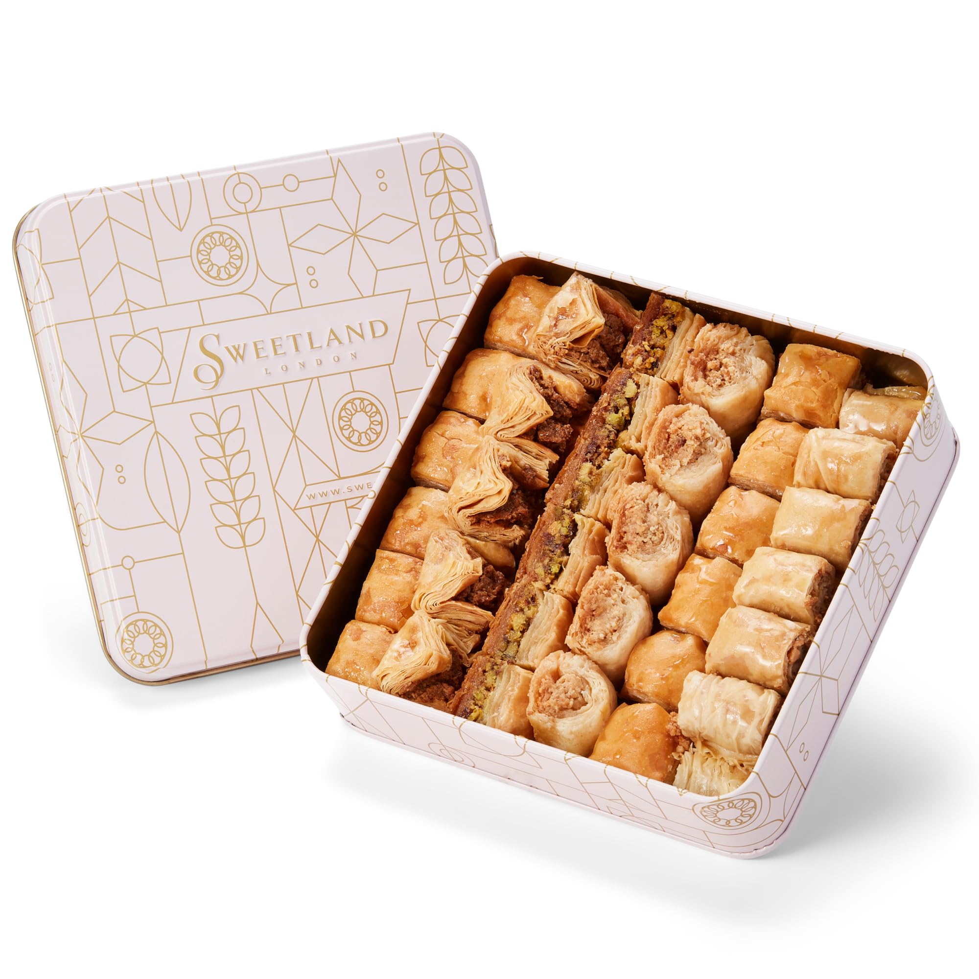 Sweetland London Handmade Lebanese Baklava Selection - 500g Gift Tin