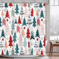AIBIIN Christmas Shower Curtain – Waterproof Fabric Xmas Tree & Snowflake