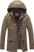 Massive Discounts Men's Fleece Lined Cotton Parka Jacket with Hood
