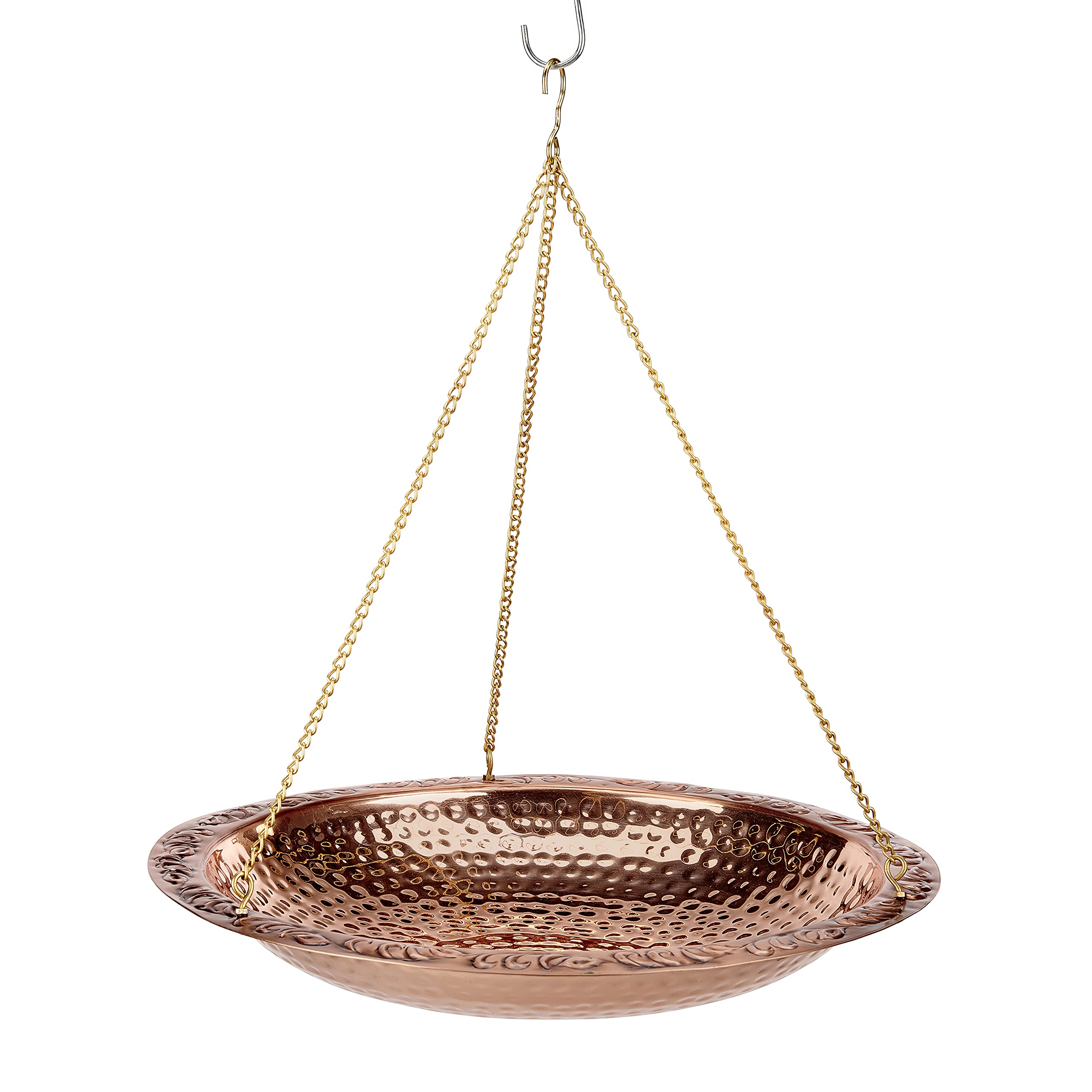 Good Directions 18" Hanging Bird Bath – Pure Copper Artisan Bowl