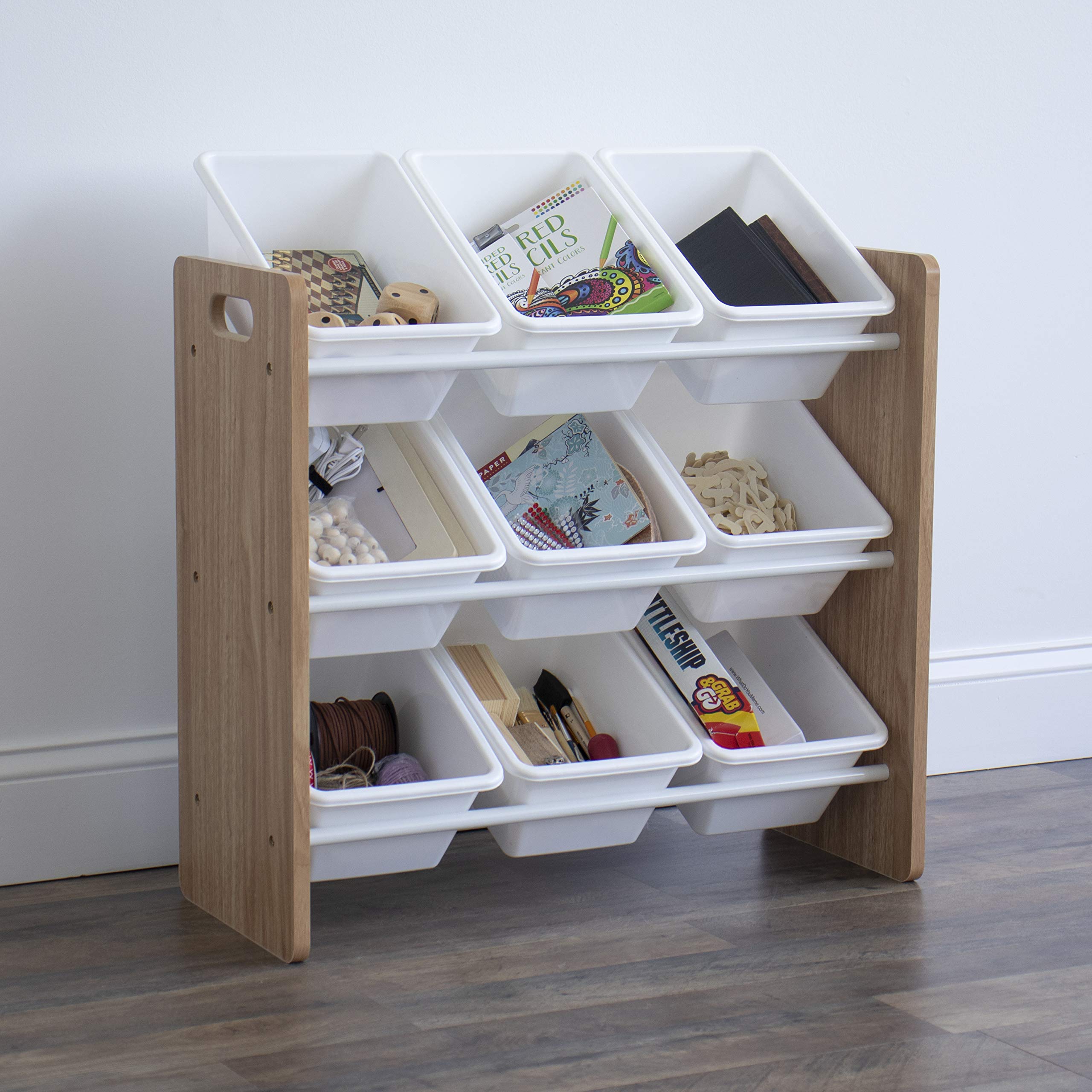 Humble Crew Journey Wooden Toy Storage Organiser | 9 Bins - White