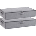 YheenLf 2-Pack Under Bed Storage Bags with Lid | Foldable Linen Organisers