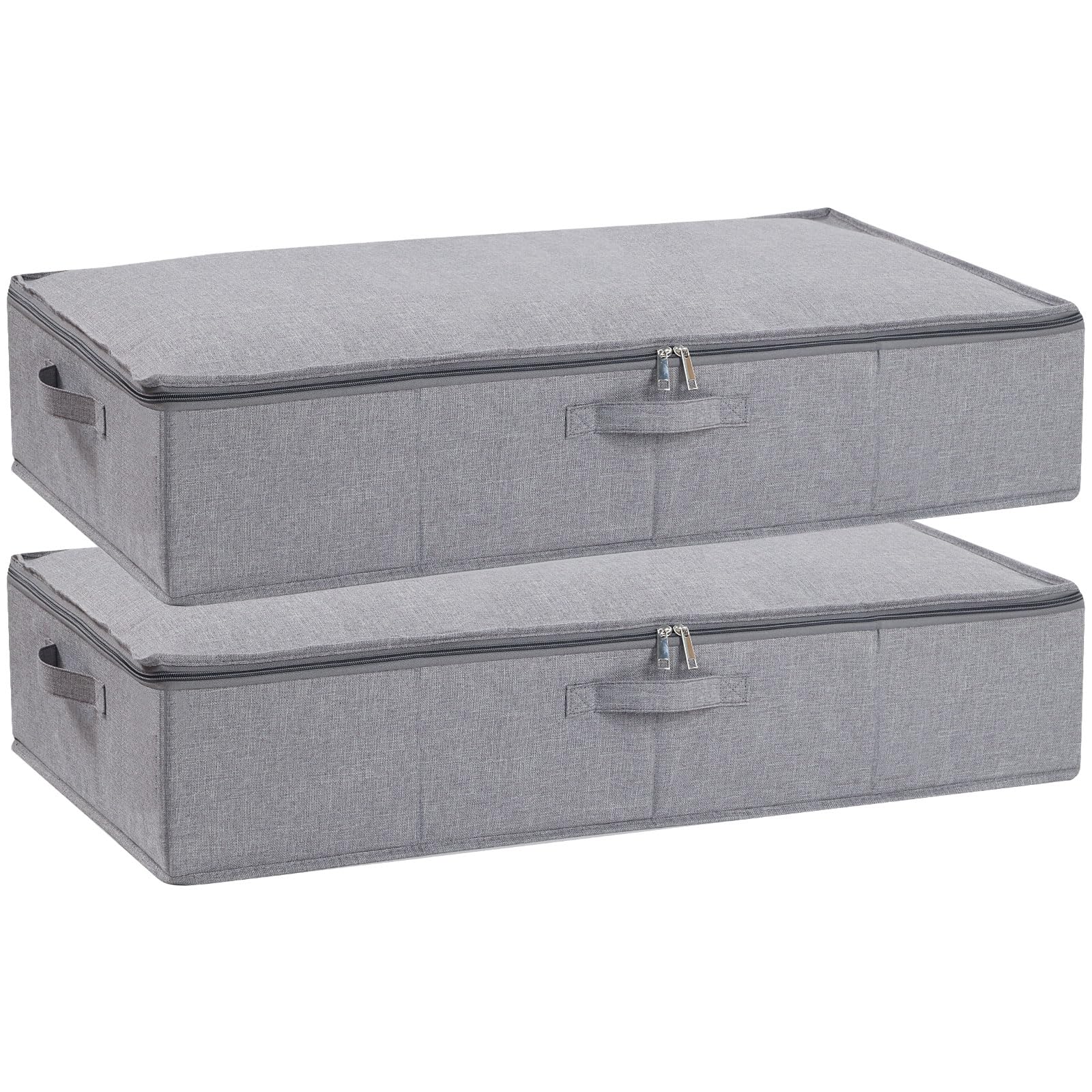 YheenLf 2-Pack Under Bed Storage Bags with Lid | Foldable Linen Organisers